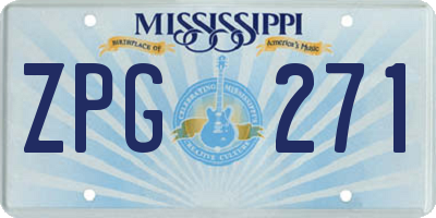 MS license plate ZPG271