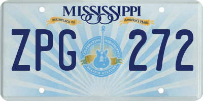 MS license plate ZPG272