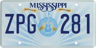 MS license plate ZPG281