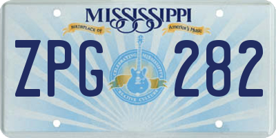 MS license plate ZPG282