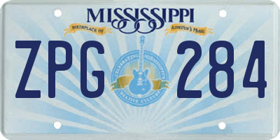 MS license plate ZPG284