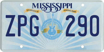 MS license plate ZPG290