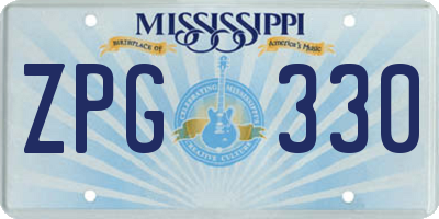 MS license plate ZPG330