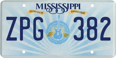 MS license plate ZPG382