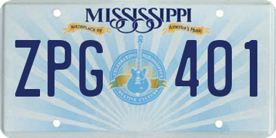 MS license plate ZPG401