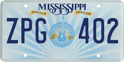 MS license plate ZPG402