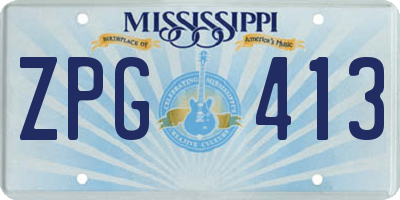 MS license plate ZPG413