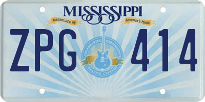 MS license plate ZPG414