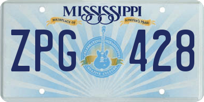 MS license plate ZPG428