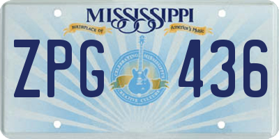 MS license plate ZPG436