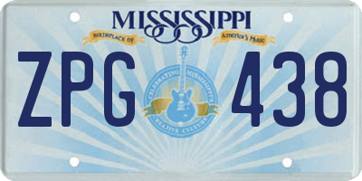 MS license plate ZPG438