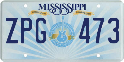 MS license plate ZPG473