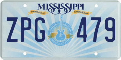 MS license plate ZPG479