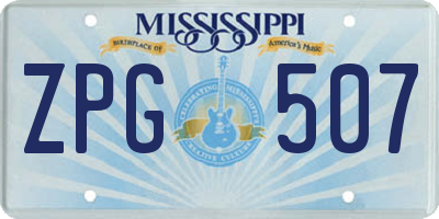 MS license plate ZPG507