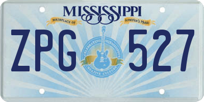 MS license plate ZPG527