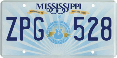 MS license plate ZPG528
