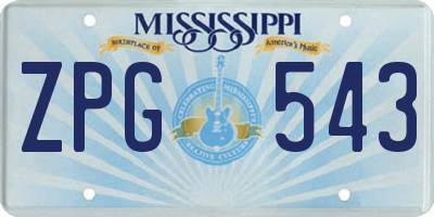 MS license plate ZPG543