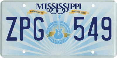MS license plate ZPG549