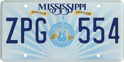 MS license plate ZPG554