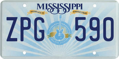 MS license plate ZPG590