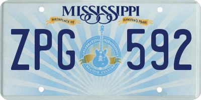 MS license plate ZPG592