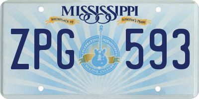 MS license plate ZPG593
