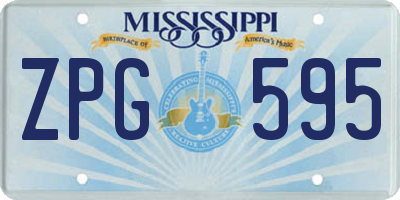 MS license plate ZPG595