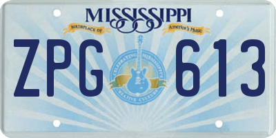 MS license plate ZPG613