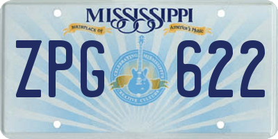 MS license plate ZPG622