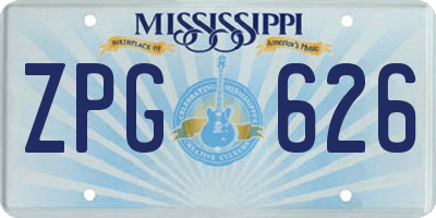 MS license plate ZPG626