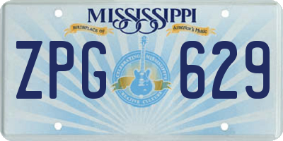 MS license plate ZPG629