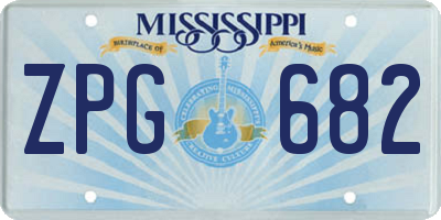MS license plate ZPG682