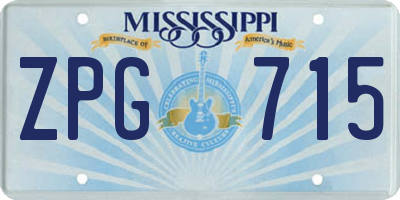 MS license plate ZPG715