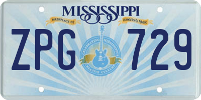 MS license plate ZPG729