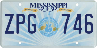 MS license plate ZPG746