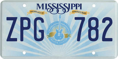 MS license plate ZPG782