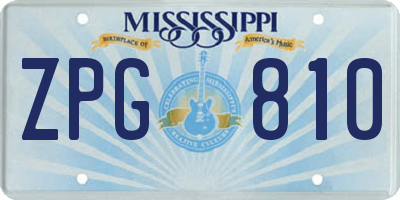 MS license plate ZPG810