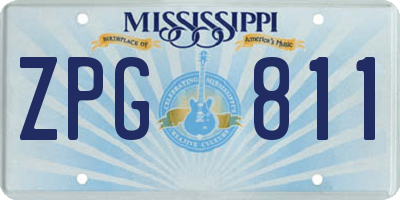 MS license plate ZPG811