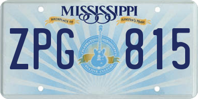 MS license plate ZPG815