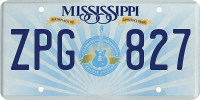 MS license plate ZPG827