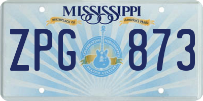 MS license plate ZPG873
