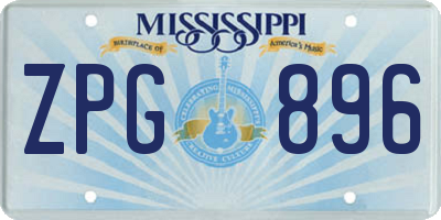 MS license plate ZPG896