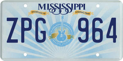 MS license plate ZPG964