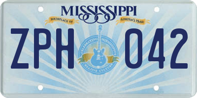 MS license plate ZPH042