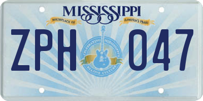 MS license plate ZPH047