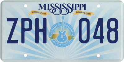 MS license plate ZPH048