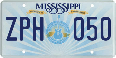 MS license plate ZPH050