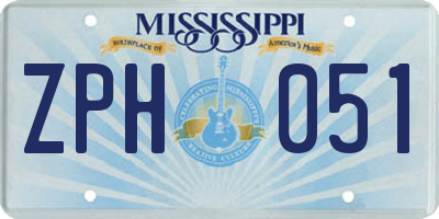 MS license plate ZPH051