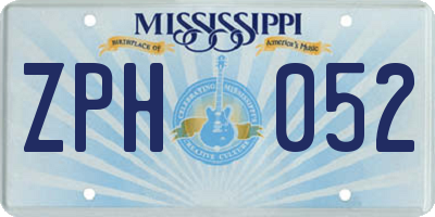 MS license plate ZPH052