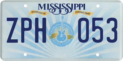 MS license plate ZPH053